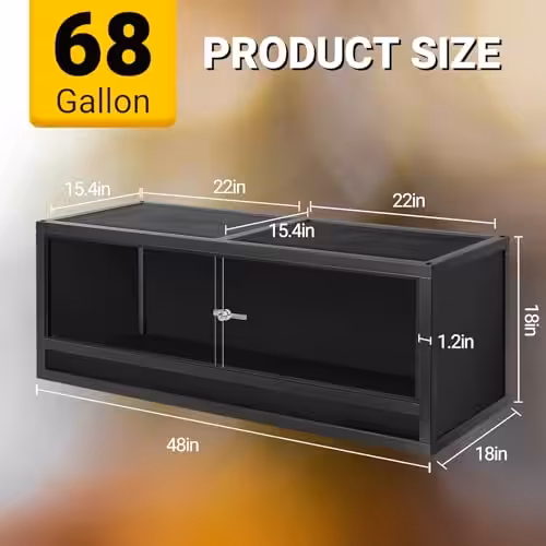 REPTI ZOO 48x18x18  Wooden Reptile Enclosure