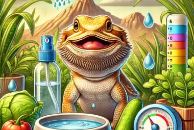 a sketch of a bearded dragon with perfect hydration opportunities