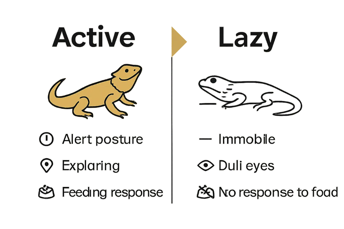 Comparison chart for bearded dragon activity levels