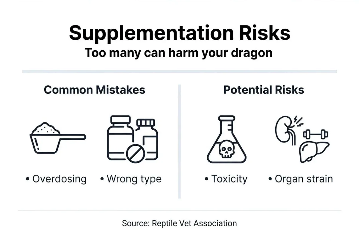 Infographic outlining supplement risks for dragons