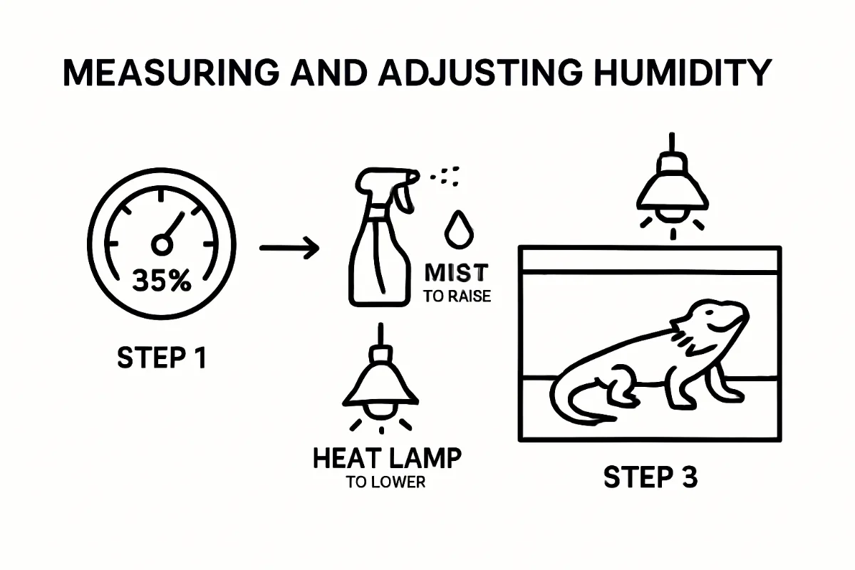 Infographic showing steps to control humidity