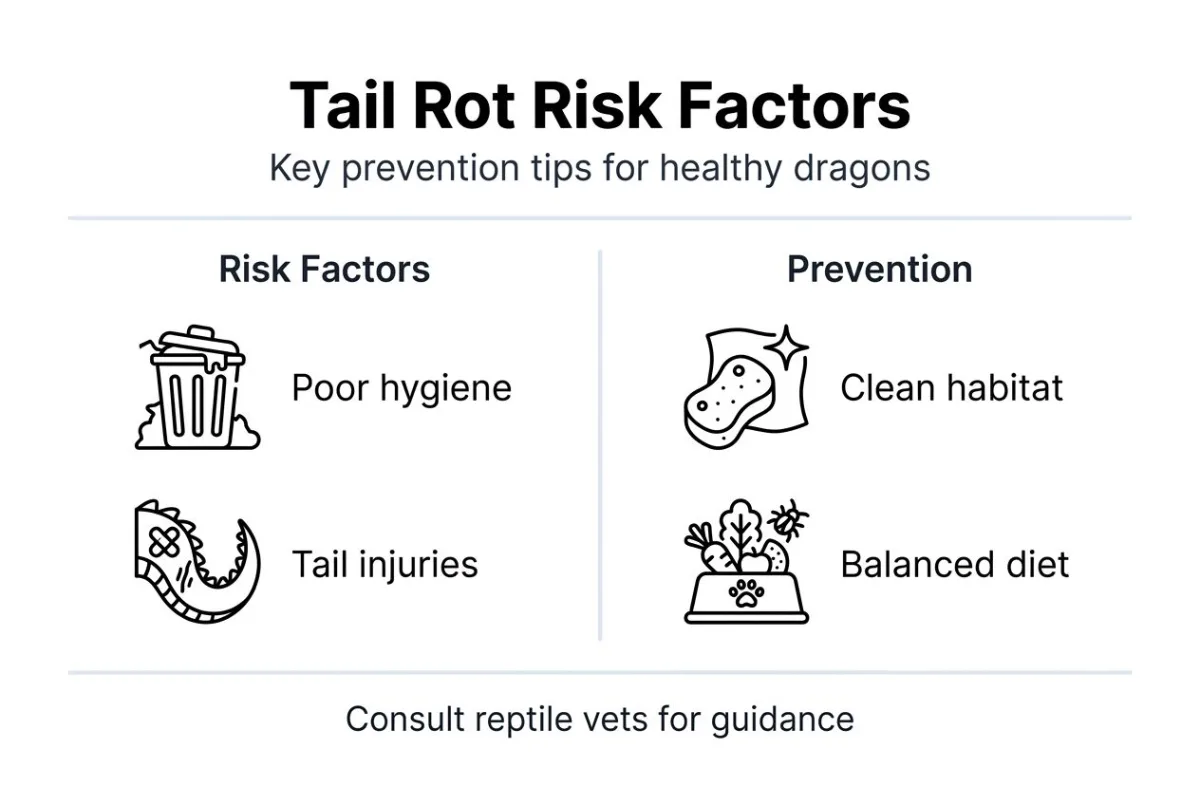 Infographic showing tail rot risks and prevention