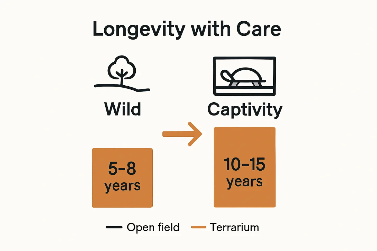 Wild vs captive bearded dragon lifespan chart