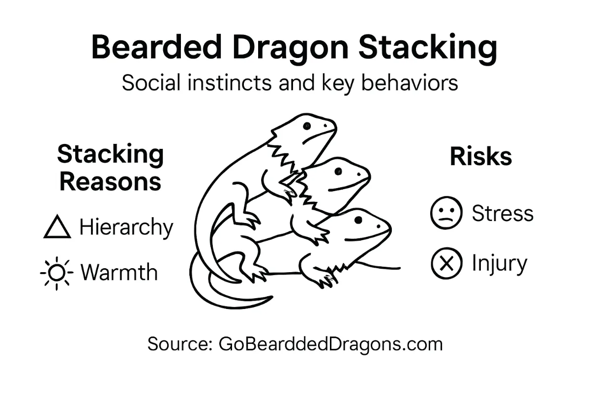 Infographic of bearded dragon stacking key points