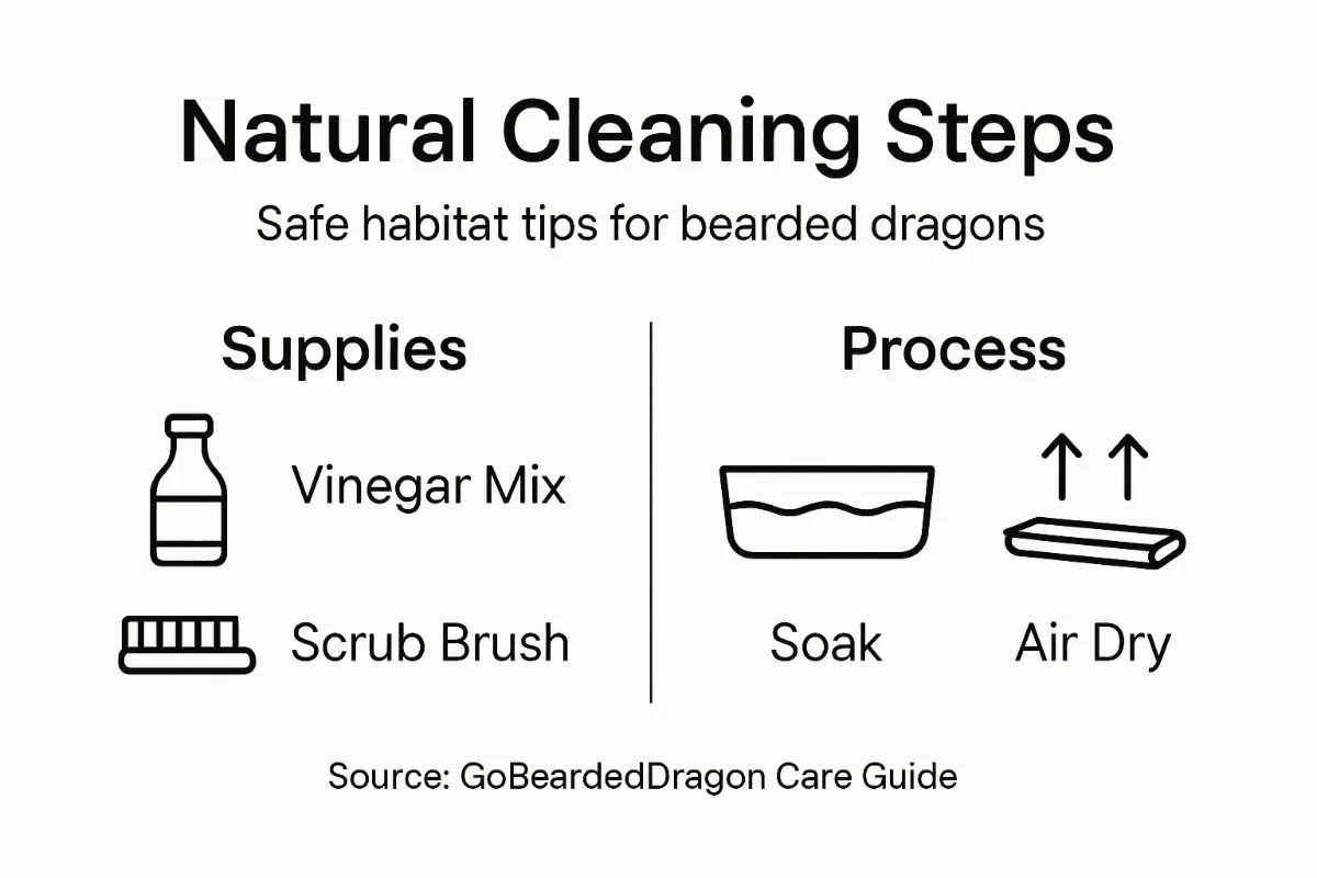 Infographic showing safe natural cleaning steps